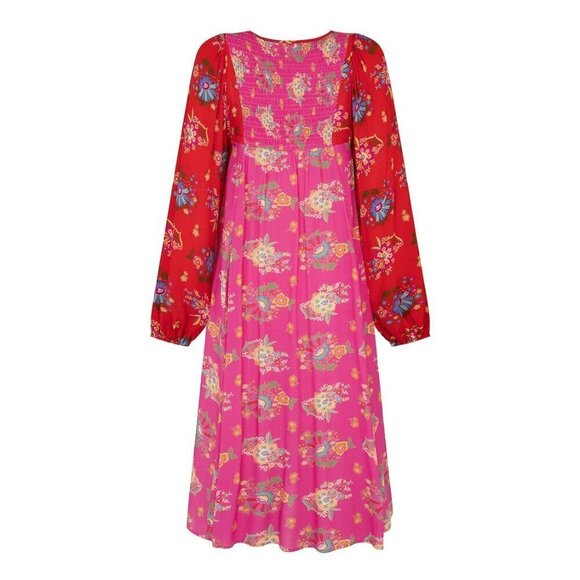💕SPELL & THE GYPSY💕 Solstice Boho Midi Dress ~ Salsa Rose Large - Picture 8 of 16
